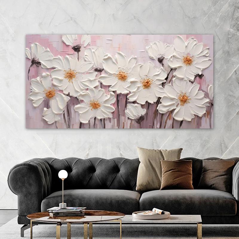 Цельный абстрактный цветочный плакат, современное украшение для дома, печать на холсте, настенная живопись, картина для гостиной, без рамки