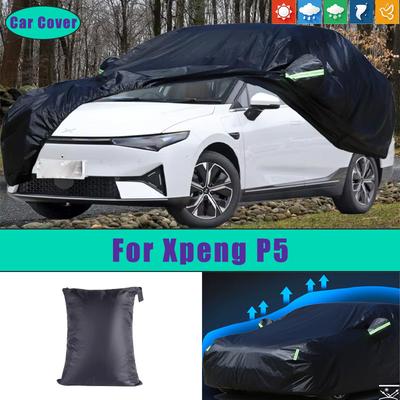 Для автомобиля Xpeng P5 Полные наружные чехлы Уличные Водонепроницаемые Пылезащитные Защита от солнца, дождя, снега Внешние аксессуары для автомобиля