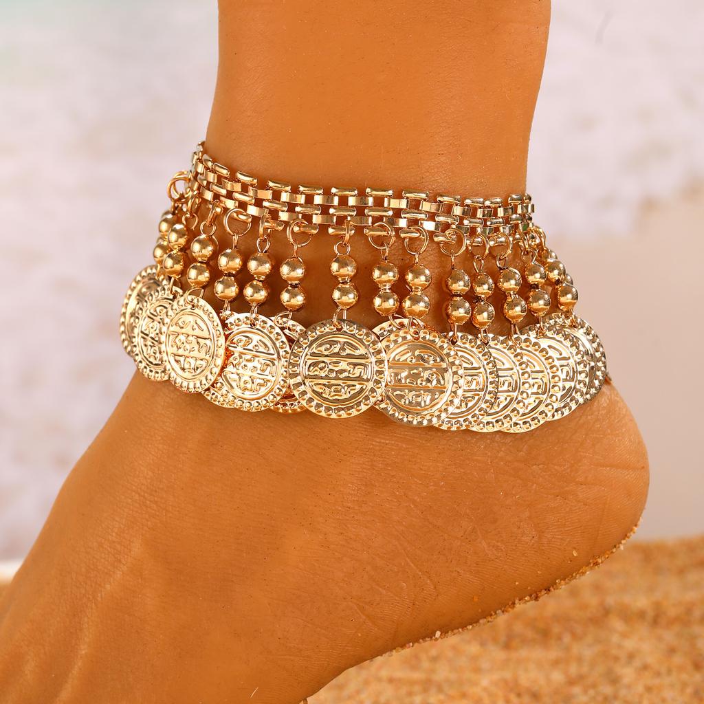 High Quality 2026 Retro Ethnic Style Anklet Bohemian Personality Fashion Shell Pearl Beach Vacation Foot Accessories