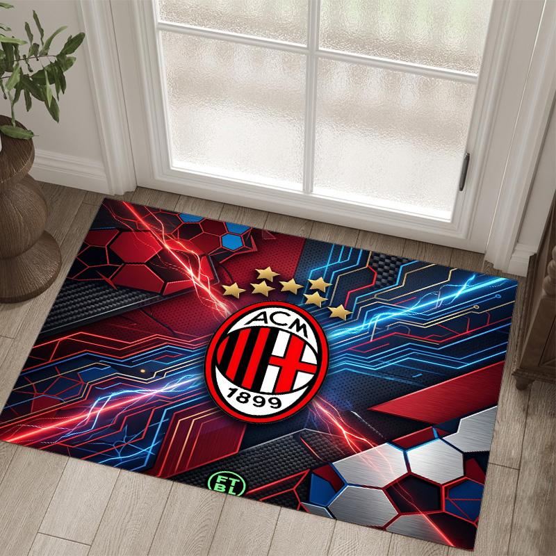 Дизайн AC Milan Кристальный Велюровый Ковер Уютный Не?Нескользящий ковер с принтом для спальни, гостиной, прихожей