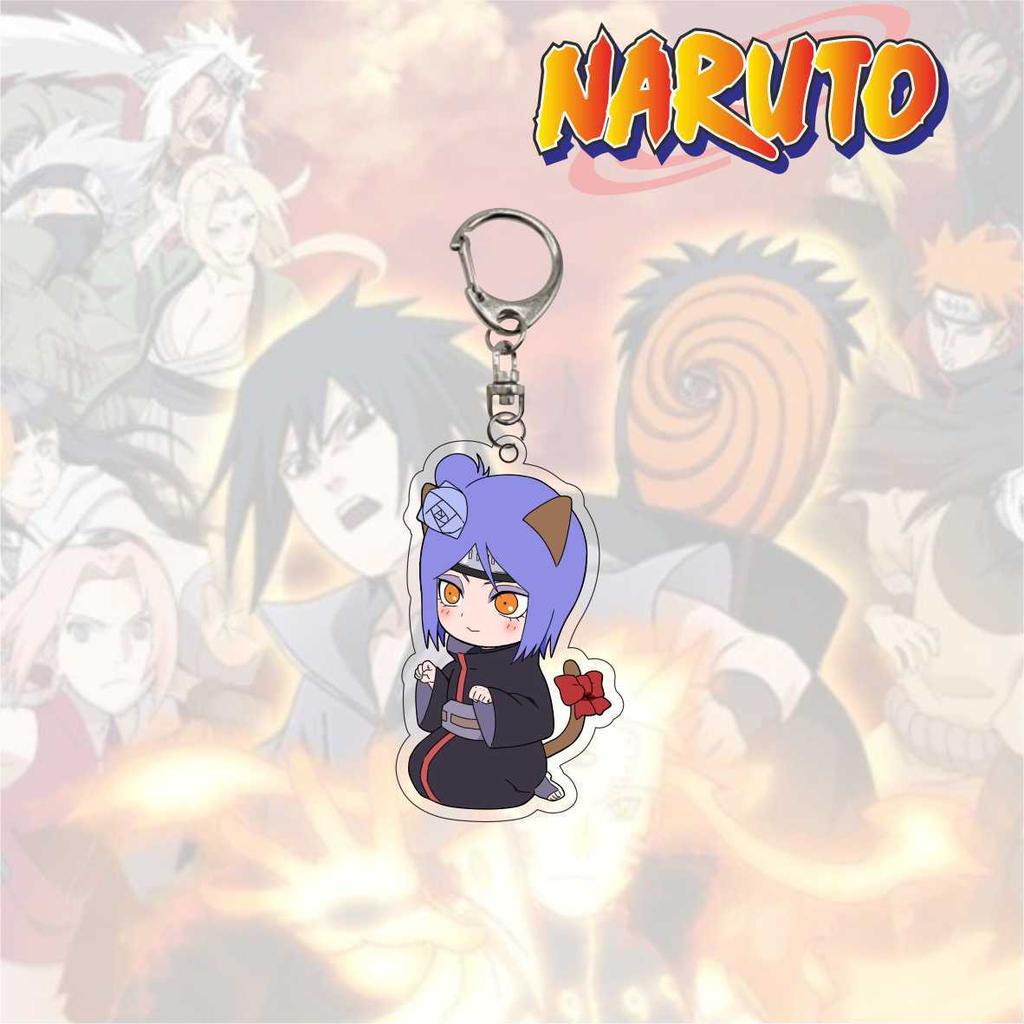 Anime Naruto Acrylic Keychain Accessaries Uzumaki Naruto Cartoon Keyring