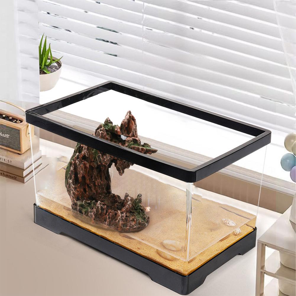 Fish Tank Rockery Decor, Artificial Aquarium Rockery Underwater Sand Waterfall Decor, Resin Mountain Landscape Ornament, Fish Tank Decorations