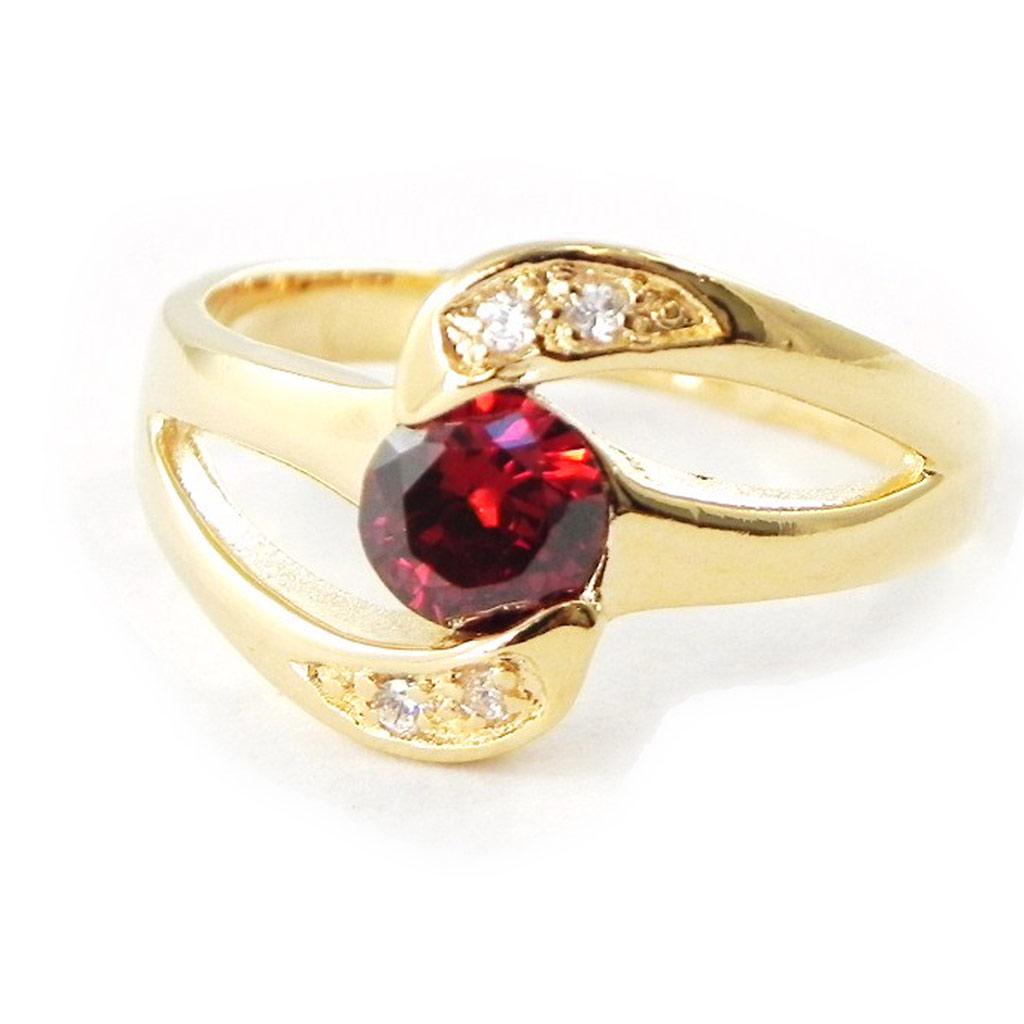 Позолоченное кольцо с белым гранатом 'Fusion'