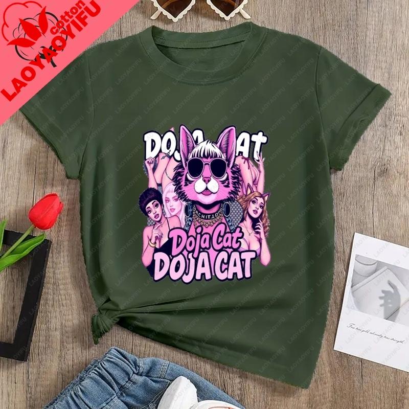 Classic Poster Printed Fashionable Unisexs Tshirt By American Singer Doja Cat Summer Casual Pure Cotton Roundneck Tshirt