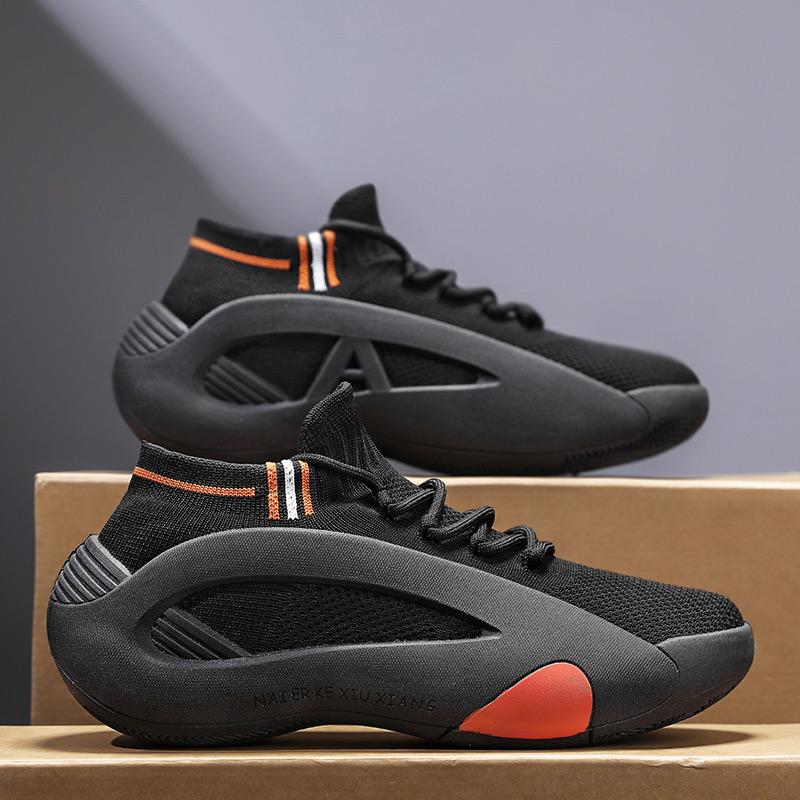 Модные зеленые мужские летние спортивные носки для бега, обувь, дышащая сетка, толстая подошва, увеличивающие рост, подростковые повседневные сетчатые туфли с круглым носком