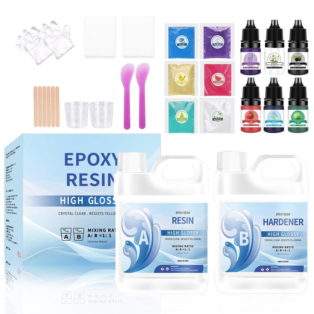 Черный галлон прозрачная эпоксидная смола AB Crystal Glue 1:1