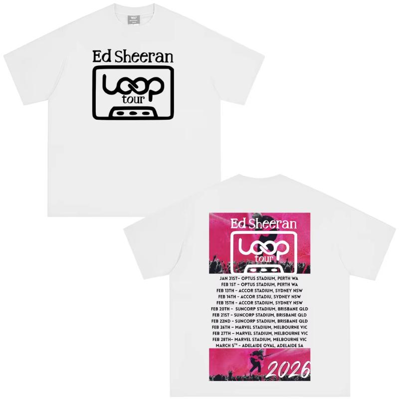 Ed Sheeran Loop Tour 2026 Graphic T Shirts Unisex Unisex Aesthetic Tshirt Summer Casual Cotton Harajuku Streetwear Tshirts