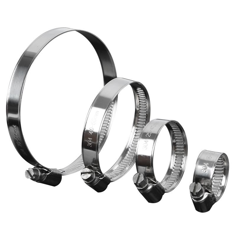 304 Stainless Steel Hose Clamp, 12mm Wide, Thickened for Gas and Water Pipe Fixing