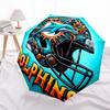 Складной зонт с принтом логотипа Miami Dolphins, для улицы, отдыха и путешествий, прочная ткань зонта, подарок на день рождения и праздник
