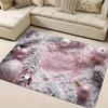 Pink Merry Christmas Doormat Frosted Pine Branch Bauble Snowflake Print Indoor Floor Rug Winter Holiday Area Carpet