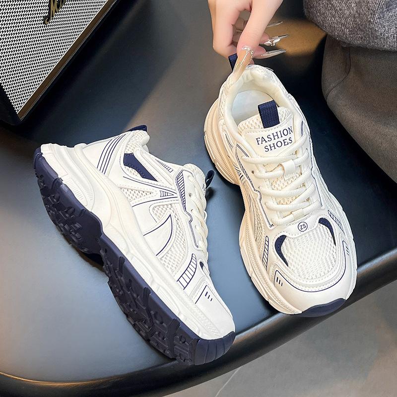 Платформа крутые туфли женские 2025 весна и осень новая взрывная универсальная сетка дышащая взрывная спортивная и повседневная обувь ins тренд