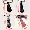 Unisex School Uniform Crystal Rhinestone Jewelry Black Ribbon Tie Necktie Boys Collar Neck Ties JK