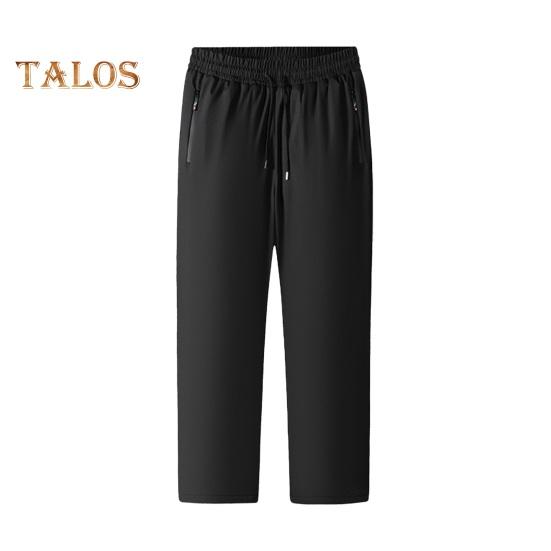 Зимние брюки для мужчин среднего возраста, утолщенный флис, эластичный пояс на шнурке, большие размеры, сохраняющие тепло, карманы на молнии, однотонные, теплые, для спорта, путешествий, работы