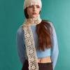 MERRYMOTIVE Handmade Crochet Knitted Scarf (Ivory)