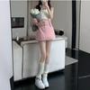 Женские юбки Розовая джинсовая юбка Летняя корейская мода Дизайн Юбка трапециевидной формы с высокой талией Женская одежда Y2K Женская нижняя часть большого размера