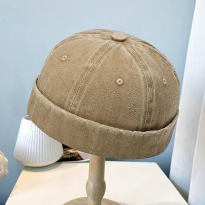 Шляпа-докер, однотонная, регулируемая, дышащая, без полей, легкая, декоративная, в стиле ретро, ​​матросская шляпа на четыре сезона, повседневная шляпа