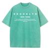 Brooklyn Nyu-York Sloganli Yozgi Vintage Yuvilgan O'ziga Xoslik Paxtali Futbolka Normcore Dumaloq Bo'yin Qisqa Yengli