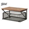 Small Desktop Furniture Coffee Station Organizer with Drawer Tiered Bar Organizer Wooden Top Shelf Storage Shelf Wire Mesh Drawers for Tea