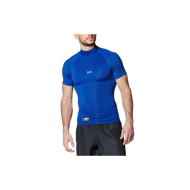 Under Armour T Shirts Men's Royal Blue Half Turtleneck Moderate Straight Fit Unisex 1358642-400