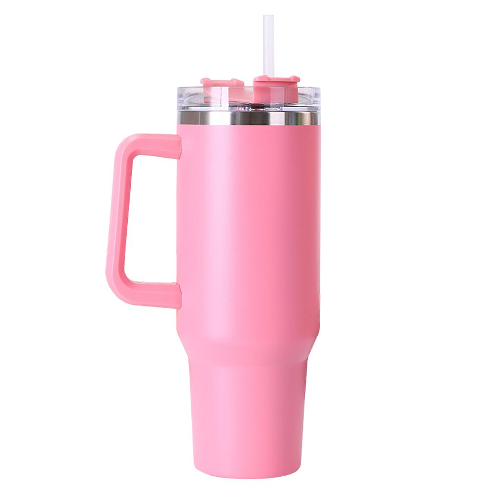 40oz Straw Double-Layer Insulated Cup with Handle Sports Water Bottle Stainless Steel Vacuum Thermal Insulated Mug for Women Men