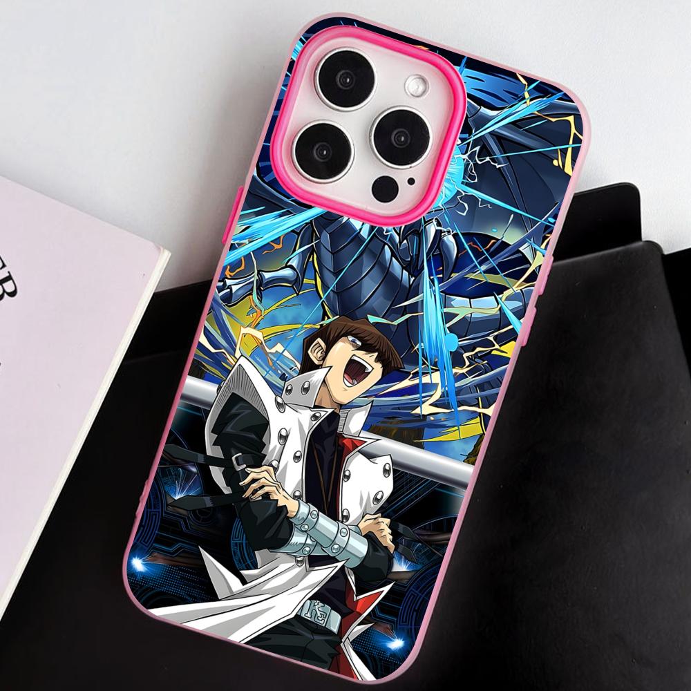 Yugioh Seto Kaiba Phone Case for iPhone 17 16 15 14 13 12 11 Air Pro Max Plus Jelly Double layer Rose Red Cover
