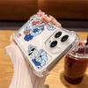Для iPhone 16 Pro Max 16E 15 Pro 14 13 12 11 Чехол для телефона Прозрачный с цветочным принтом Противоударный Мягкий силиконовый Ударопрочный Защита объектива Бампер