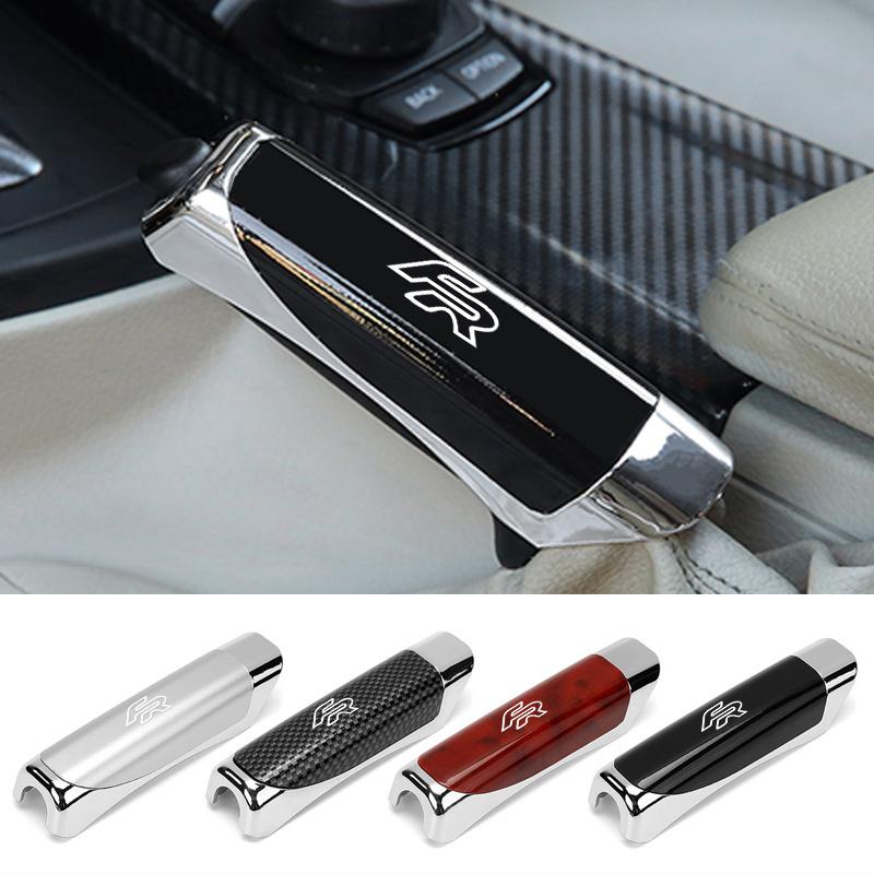 kncr9 Car Hand Brake Carbon Parking Brake Handbrake Grips Protection Cover For Seat Leon FR FR+ Cupra Ibiza Altea Exeo Formula Racing