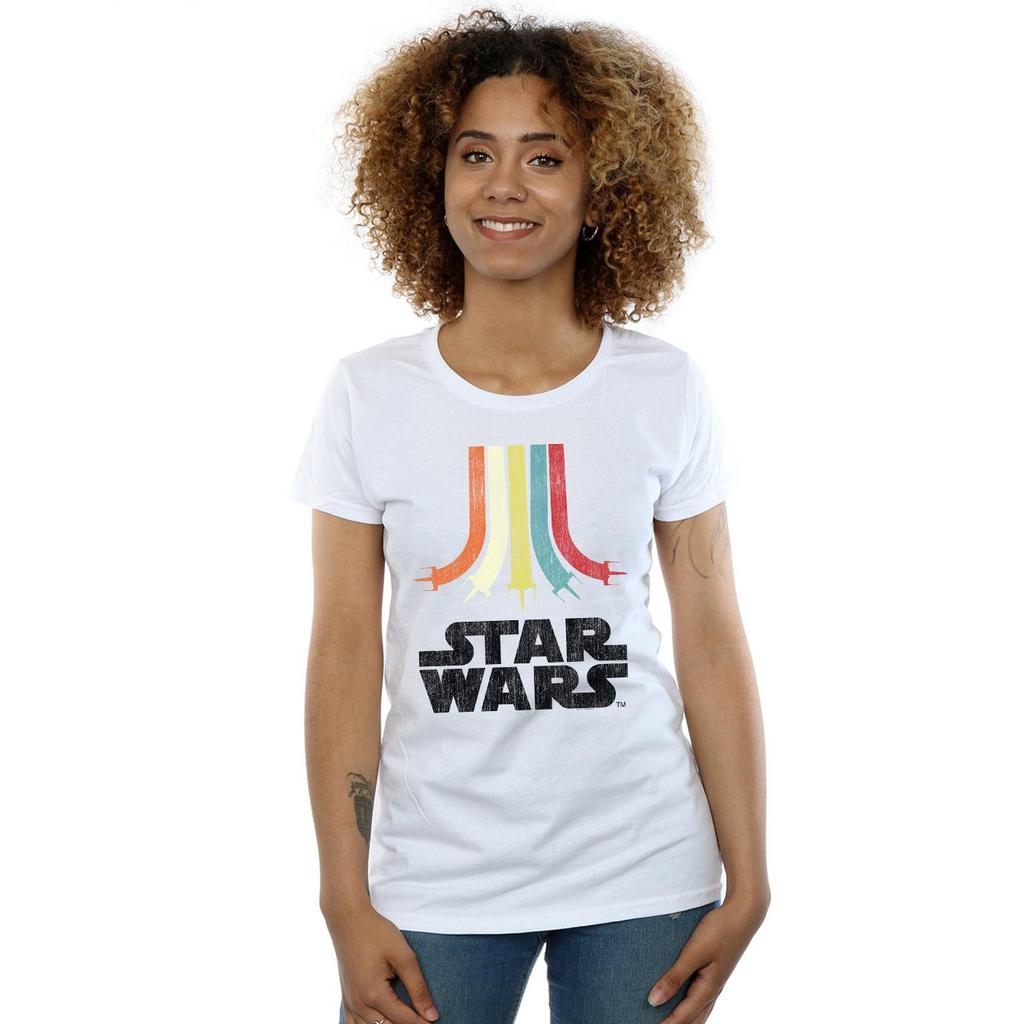 Star Wars Womens/Ladies Retro Rainbow Cotton T-Shirt
