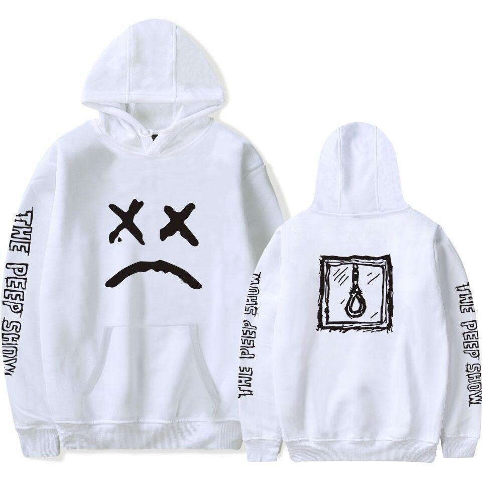 Lil Peep Sad Face Sweatshirt Cozy Cotton Unisex Pullover For Boys And Girls
