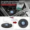 DOG1 2PCS Car Felt Material Coasters Water Cup Holder Mat Trimmmable For VW Scirocco Jetta Beetle B5 Passat Polo Tiguan Sharan Touran