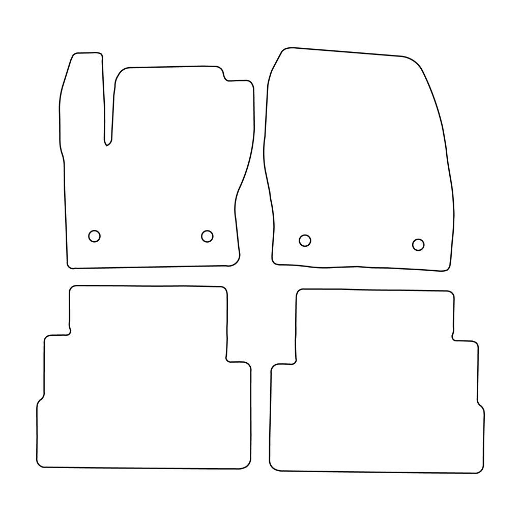 [BLM]FO049 red - Set of velour floor mats to fit Ford Kuga II 2012-2019 - red trim