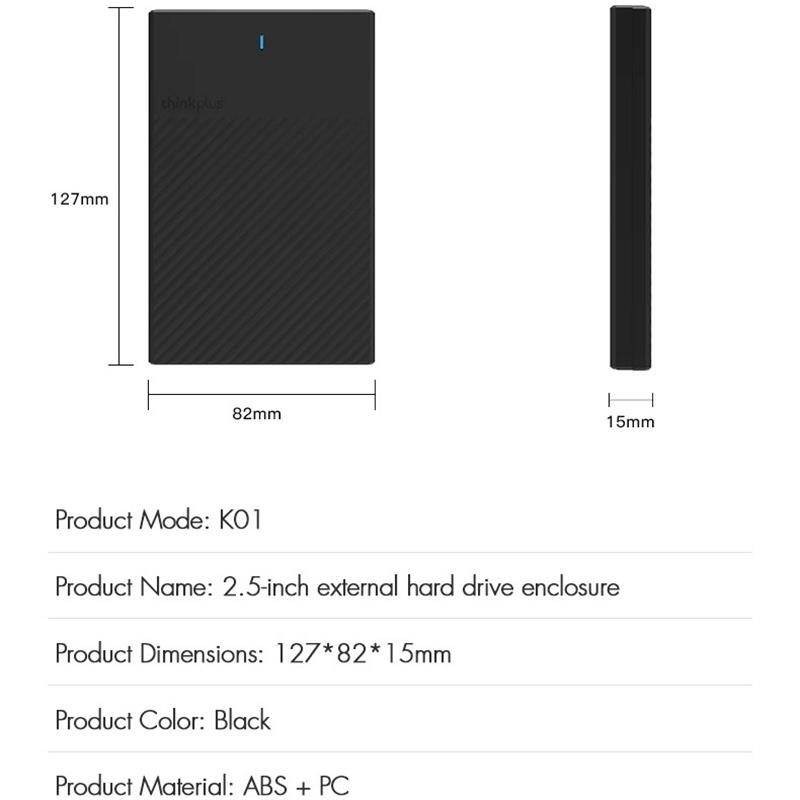 Lenovo K01 Корпус для HDD 2.5 SATA к USB 3.0 Адаптер Внешний корпус для жесткого диска Ридер для SSD диска HDD Бокс Корпус HD 2.5 Корпус для HDD