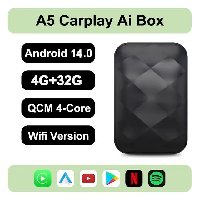 3 в 1 Android14 Беспроводной Carplay Android Auto 2025 Новый Адаптер Обновление Plug&Play Для Youtube Netflix Донгл Беспроводной Автомобильный AI ТВ-БОКС