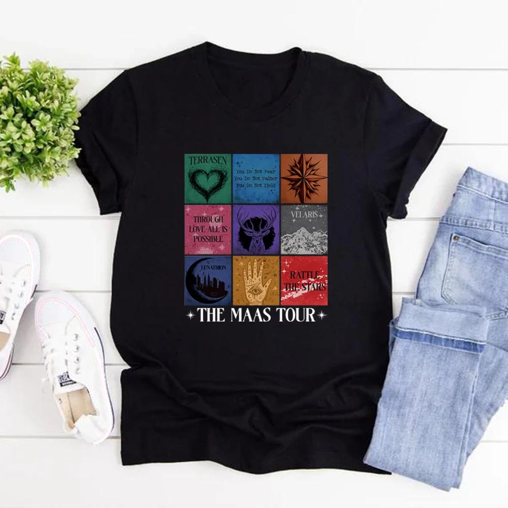 Футболка Sarah J Maas Eras Tour Футболка The Maas Tour Футболка Crescent City Женские футболки с принтом Мерч по серии «Стеклянный трон» Подарок для фанатов SJM