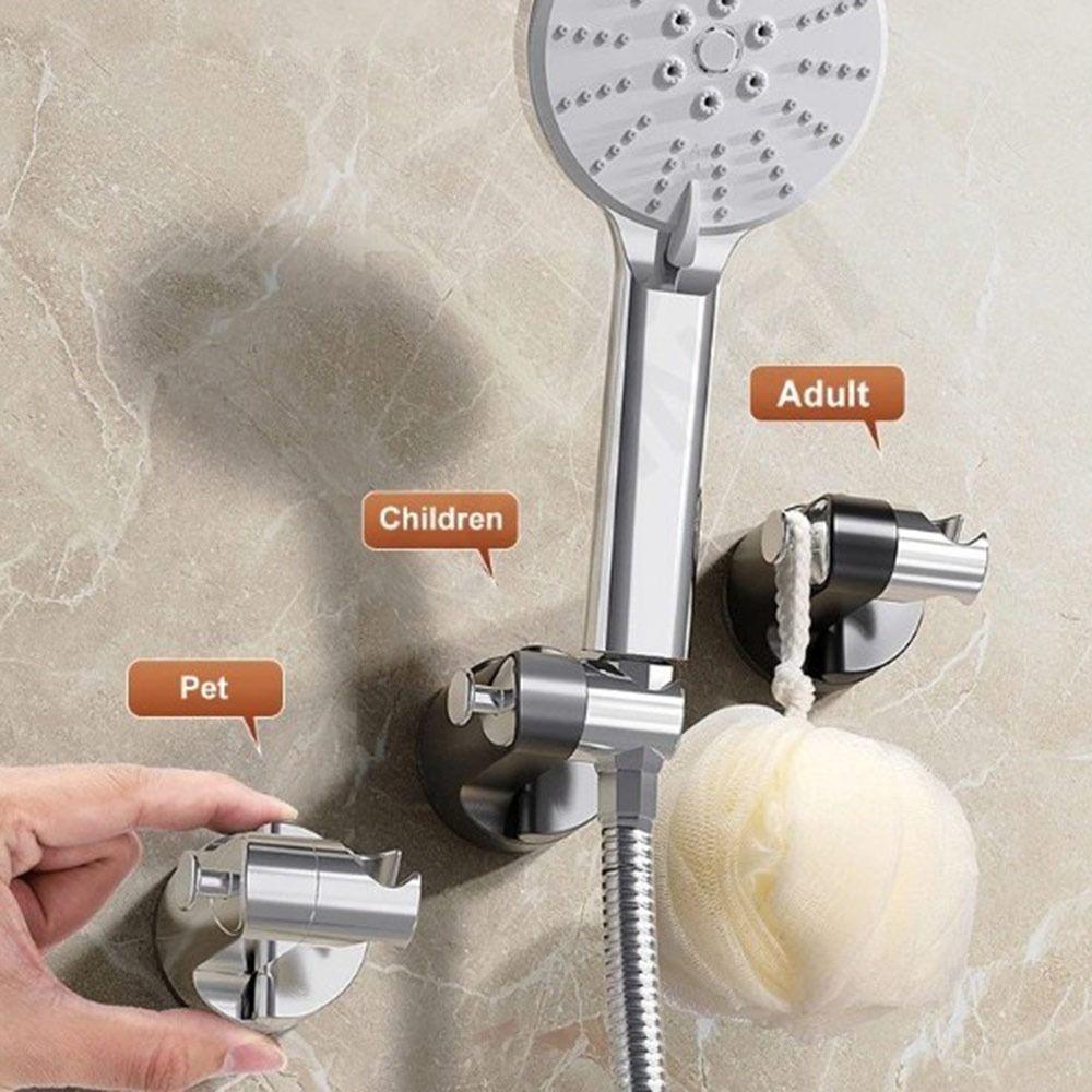 Self-adhesive Shower Holder 360°Adjustable Shower Head Stand Bracket Bathroom Accessories