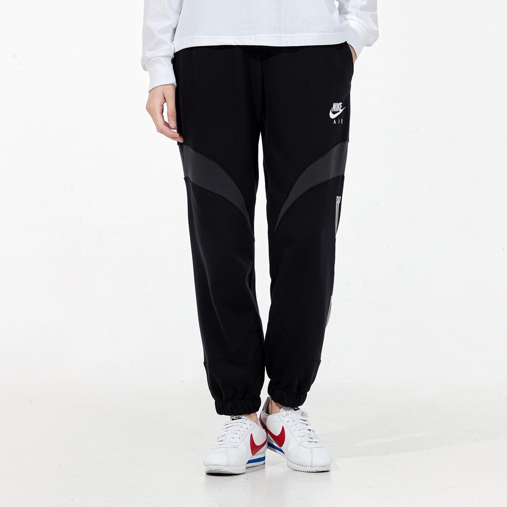 Nike As W Nsw Air Flc Mr Jggr Logo Embroidered Color Block Knitted Sports Joggers Women Joggers Black DD5420-010