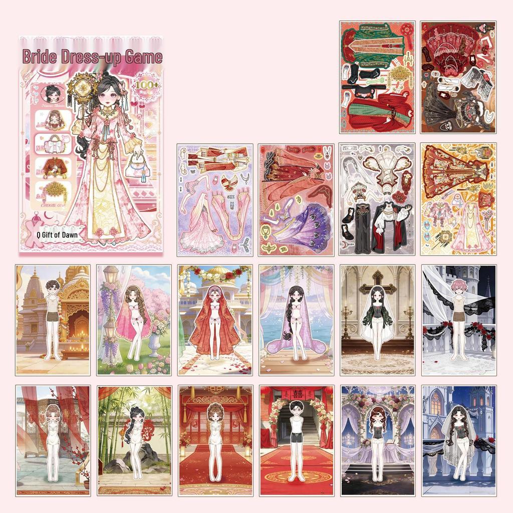 Xinmo Dress-Up Game Sticker Book: Energetic Princess Makeup for Little Girls