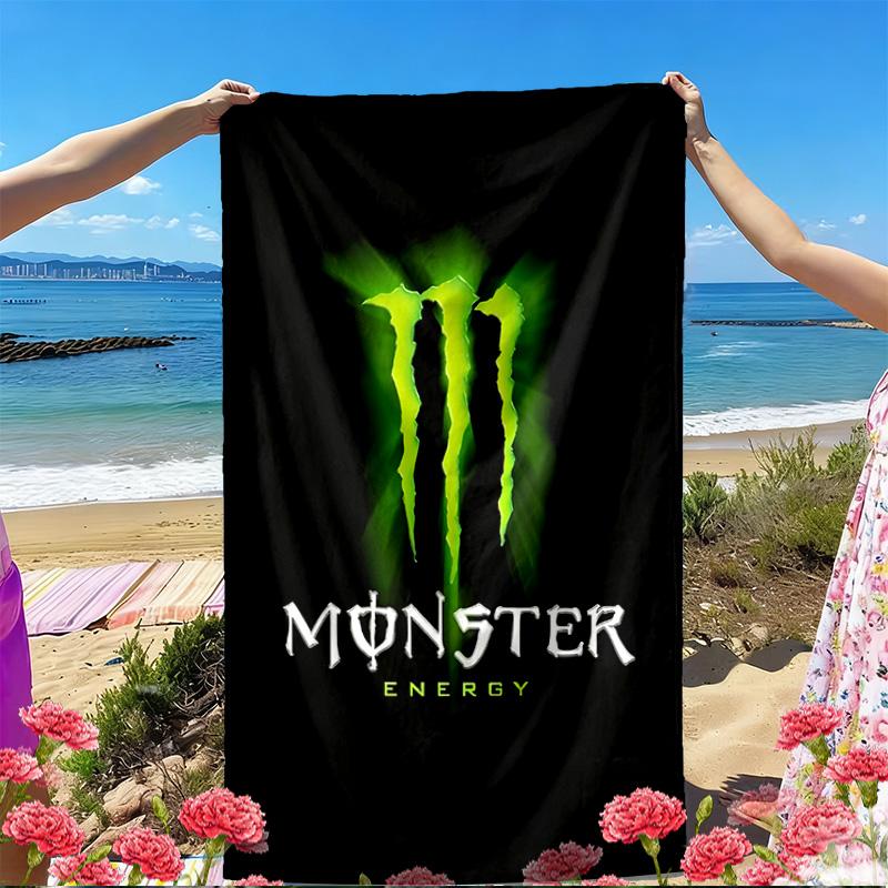 Monster Energy Print Beach Towel, Versatile Lightweight Absorbent Beach Towel for Pool Surf Yoga Bathroom, Perfect Birthday Holiday Gift