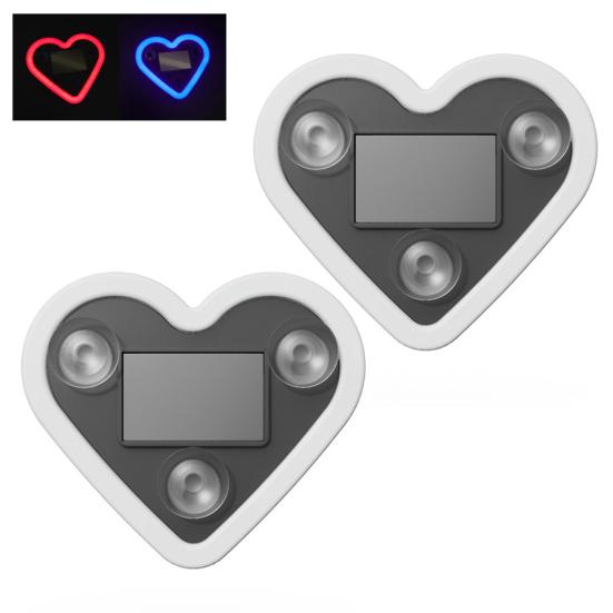 Yousheng Светодиодная неоновая лампа в форме сердца на солнечной батарее для окна автомобиля, беспроводная автоматическая атмосферная лампа, 5 режимов, украшение салона автомобиля с присосками