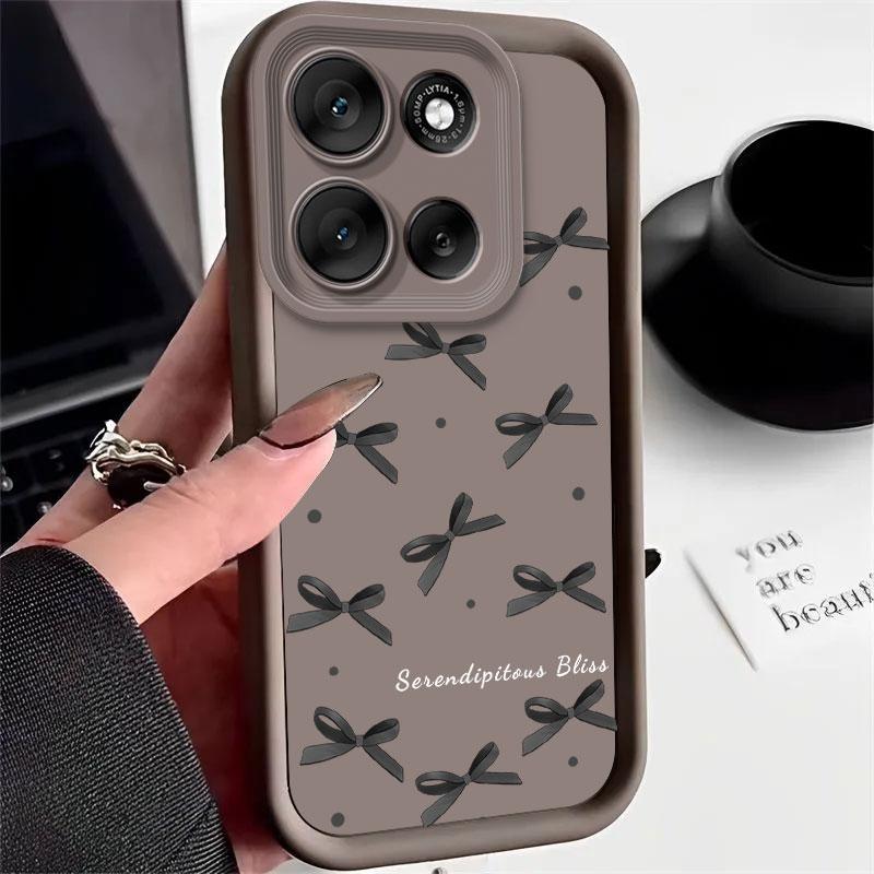 Чехол для телефона для Moto G86 G56 Moto G56 G 56 Motorola MotoG56 MotoG86 Чехол Мягкий Силикон Модный Бант Горошек Печать Защитная Крышка