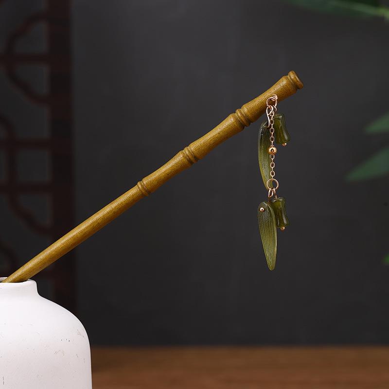 Заколка для волос с кисточкой из искусственного черного дерева в старинном стиле - аксессуар ханьфу для женщин