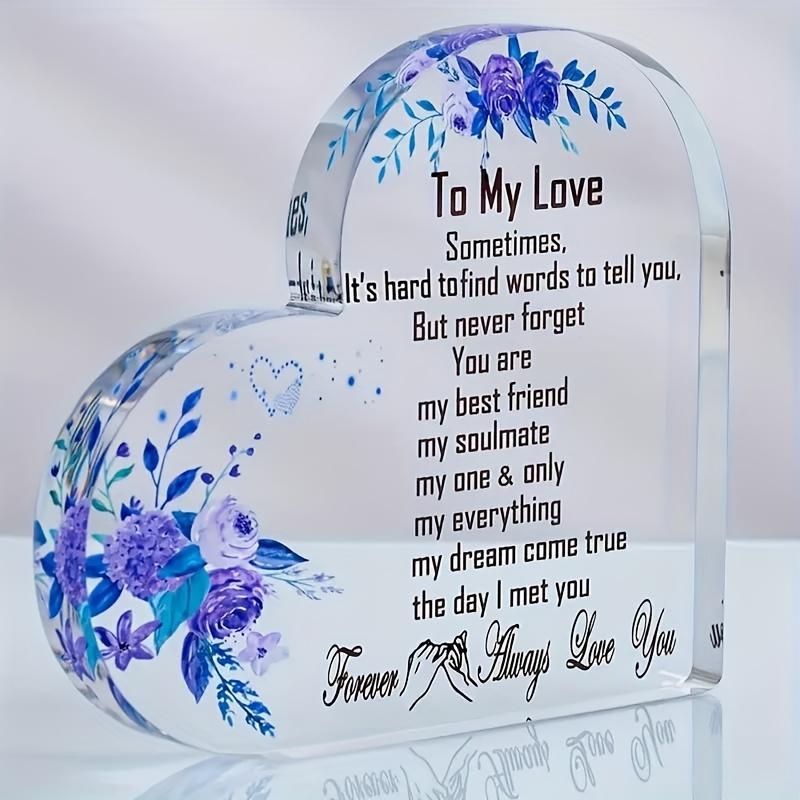 2D Flat 1pc to My Love Heart Shaped Plaque, Home Office Desk Decoration, Romantic Souvenir Gift for Girlfriend Boyfriend Wife Husband, Perfect Valenti
