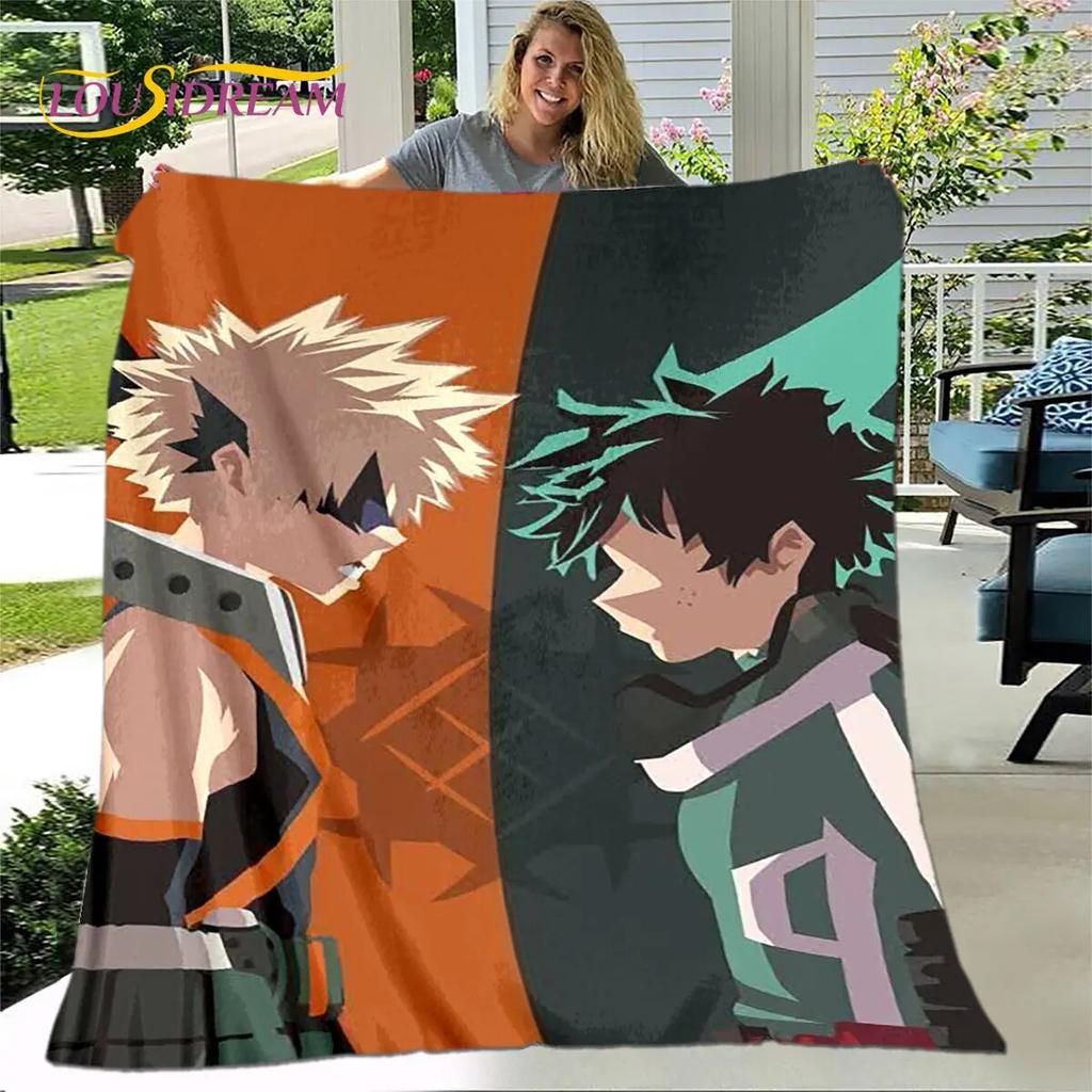 Мягкое плюшевое одеяло My Hero Academia с героями мультфильмов, фланелевое одеяло для гостиной, спальни, кровати, дивана, чехол для пикника