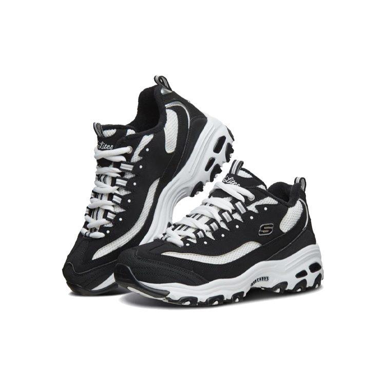 Skechers D Lites 1.0 Running Shoes 'Black And White' Women's 66666254-BKW