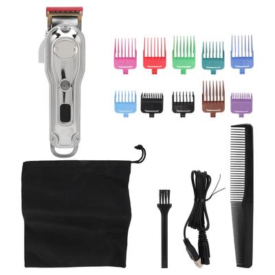 Машинка для стрижки волос Триммер с 10 направляющими гребнями LED LCD Дисплей USB Разъем для персонального профессионального использования