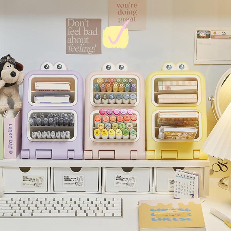 Наклонный держатель для ручек, подставка для канцелярских товаров, органайзер для хранения косметики, настольный органайзер для общежития колледжа, офиса, школы