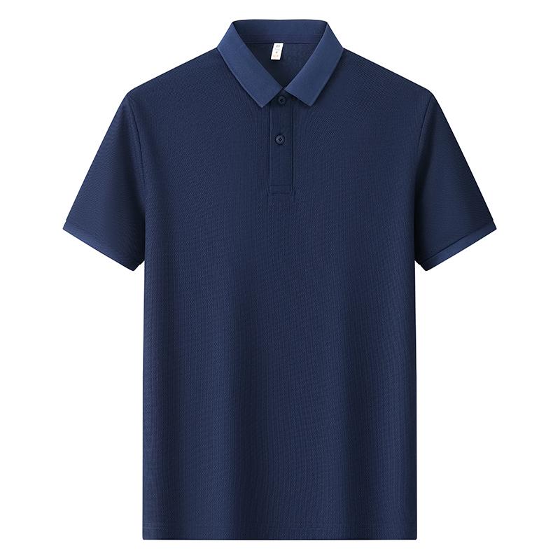 2025 New Summer Men's Lapel Short-sleeved T-shirt Polo Shirt Solid Color Top