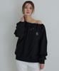 AWESOME STUDIO String Off-Shoulder Sweatshirt Ivory