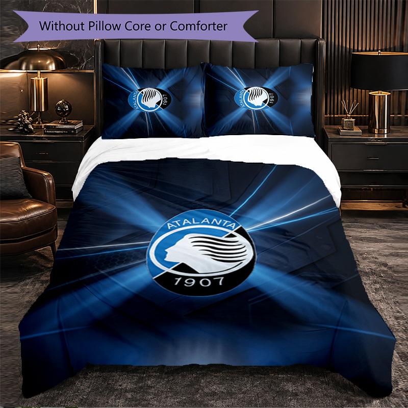 Atalanta FC Themed Bedding 3Pcs Duvet Cover Set Decorative Bed Linen For Teen Room Home Decoration