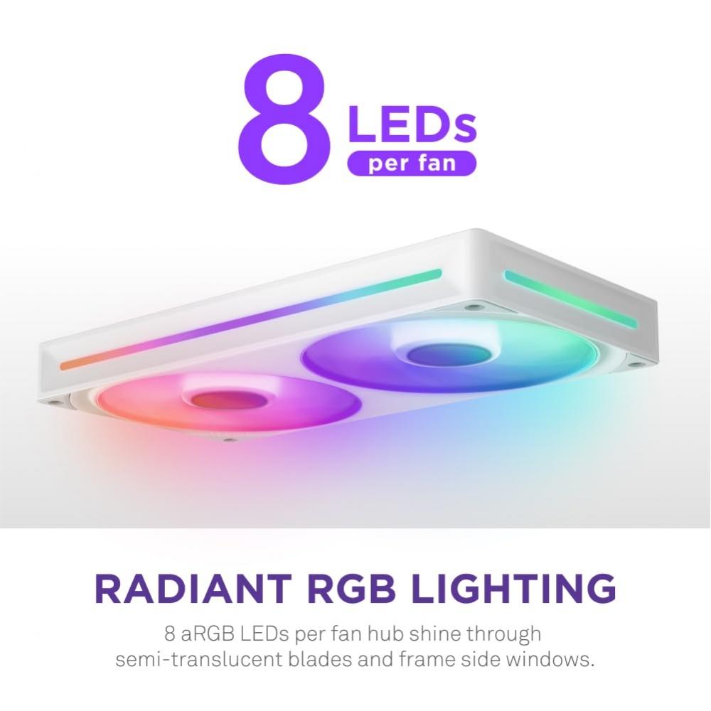 NZXT F240 RGB Core White с 2 вентиляторами 240-мм однокорпусной RGB-вентилятор RF-U24HF-W1 FN2263